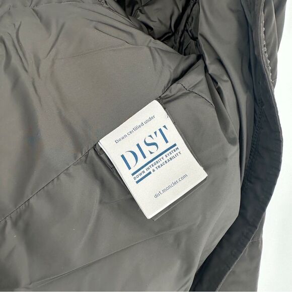 Moncler Petrea Quilted Puffer Jacket Feather Pure Goose Down Black XS Dark Grey - Picture 10 of 13